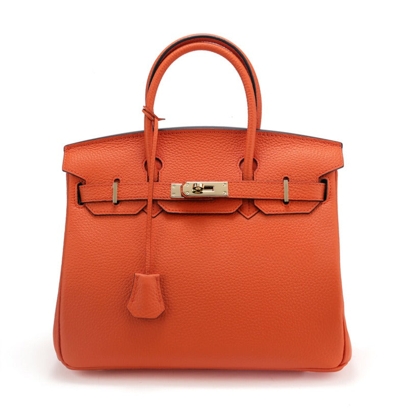 New leather female baotou layer cowhide fashion lychee pattern bag women's handbag shoulder bag