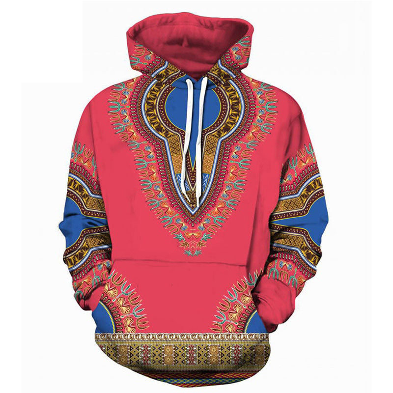 Spring Autumn African Dashiki Print Hoodie Pullover Men Women