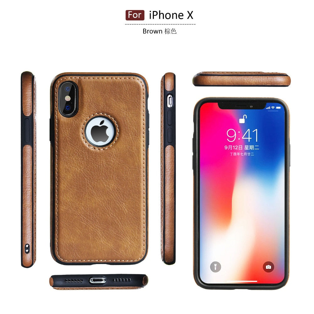 Luxury Slim PU Leather Case for iPhone XS Max XR Ultra Thin Phone Cases