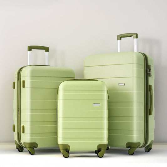 Luggage Sets New Model Expandable ABS Hardshell 3pcs Clearance Luggage ( Light Green)
