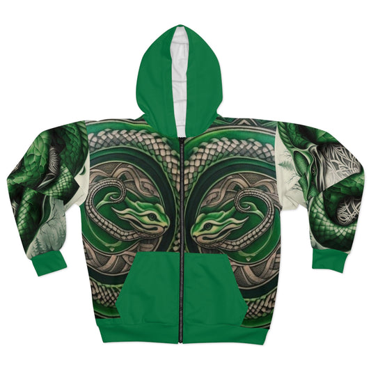 R&RH Unisex Green Viper Zip Hoodie