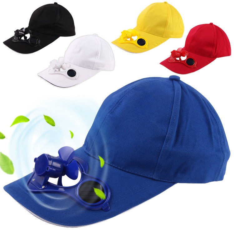 Men Women Solar Power Sun Baseball Hats With Cooling Fan Summer Boys Girls Funny Caps Camping Traveling