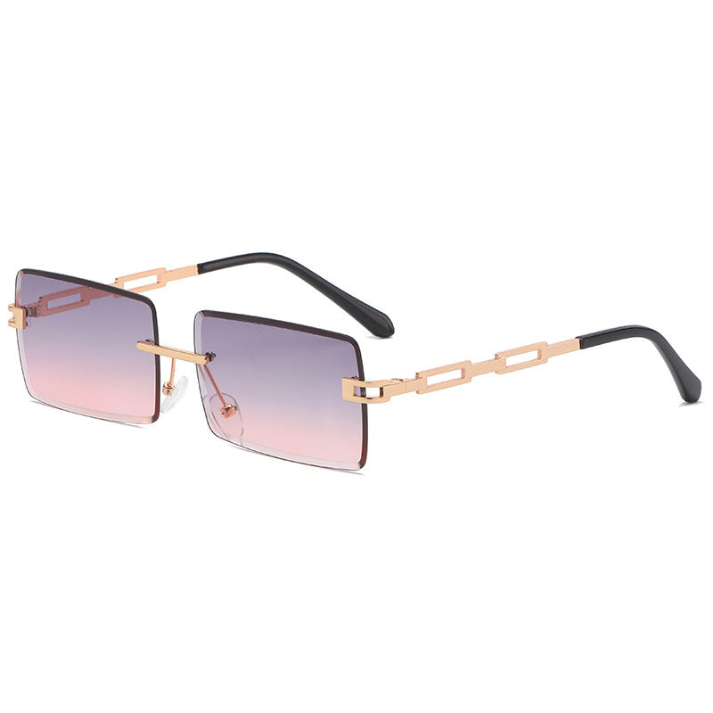 New Fashion Square Sunglasses Metal Hollow Frameless Sunglasses Men And Women