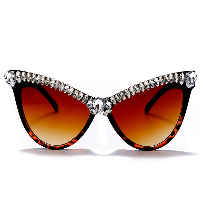 Oversized Diamond Sunglasses Women Rhinestone Cat Eye Sunglasses Men