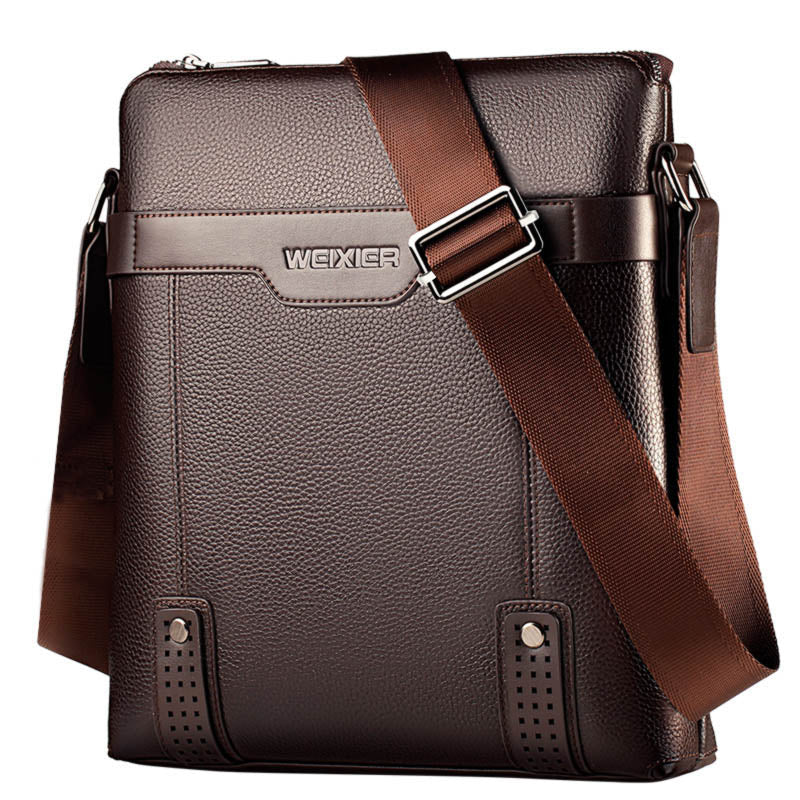 WEIXIER New Fashion PU Leather Men Messenger Bags Casual Men's