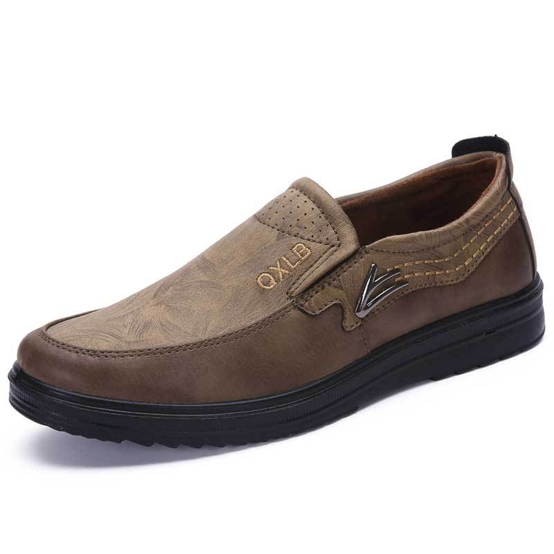 Casual Shoes Fashion Leather Shoes for Men Spring Flat Shoes Driving Sneakers