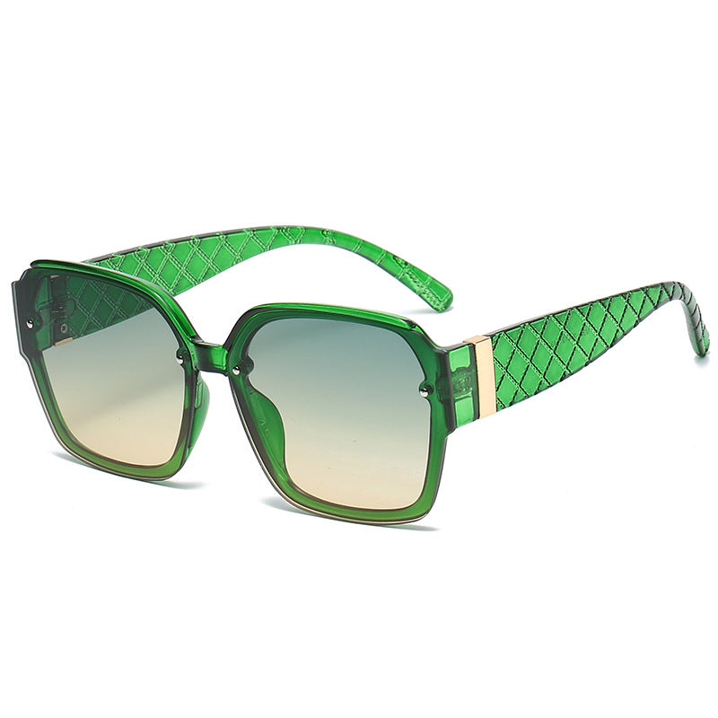 New Trend Square Rice Nail Sunglasses Men And Women Retro Mesh Sunglasses Ins Style Gradient Glasses