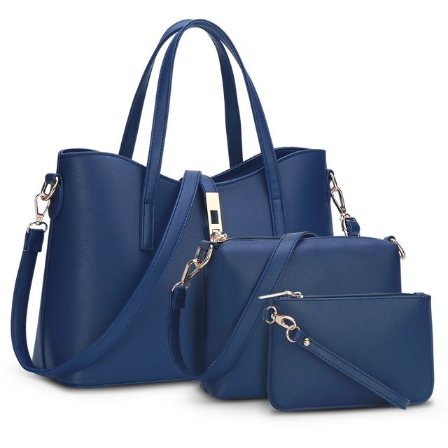 Women Bag Top-Handle Bags Female Famous Brand Women Messenger Bags Handbag Set PU Leather Composite Bag