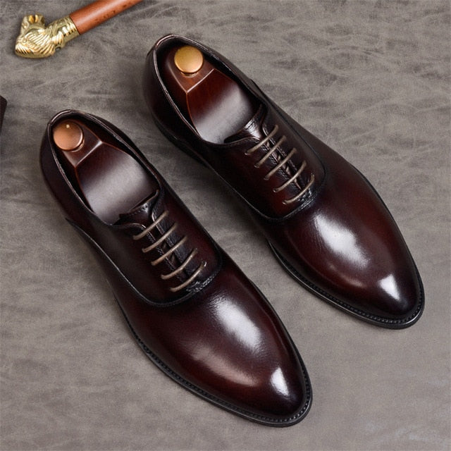 Formal Shoes Genuine Leather Oxford Shoes Wedding Shoes Laces Leather Brogues