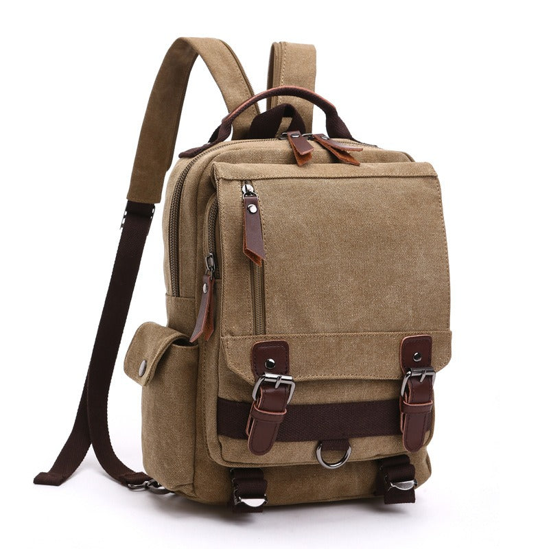 Canvas Backpack Men Travel Back Pack Multifunctional Shoulder Bag