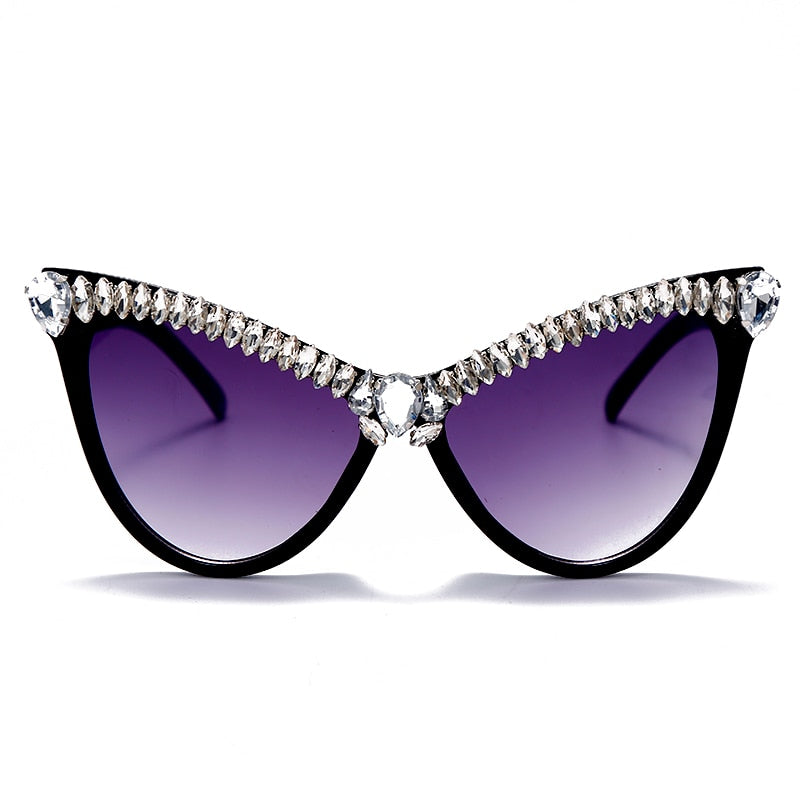 Oversized Diamond Sunglasses Women Rhinestone Cat Eye Sunglasses Men