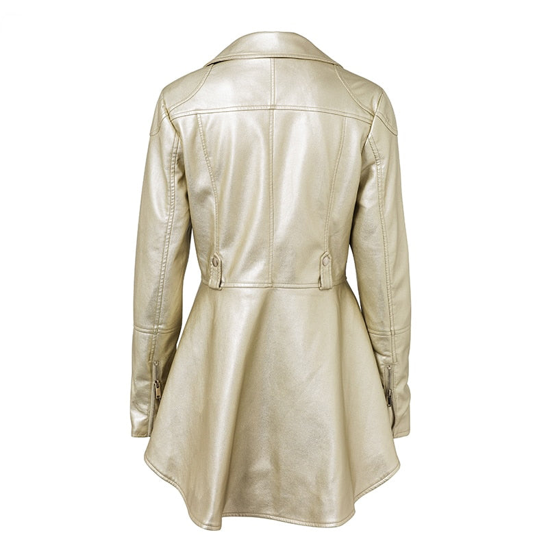 Faux leather PU zippered streetwear jacket