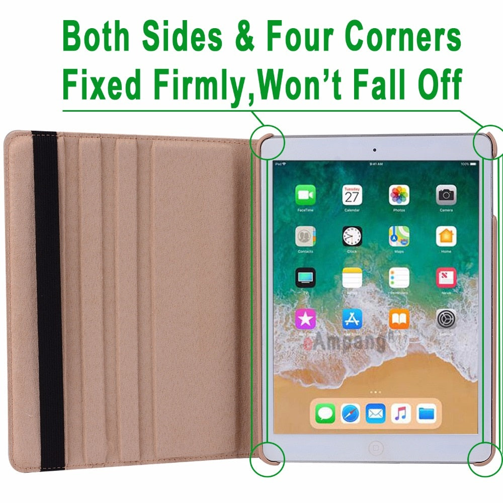 360 Degree Rotating Leather Smart Cover Case for Apple iPad Air