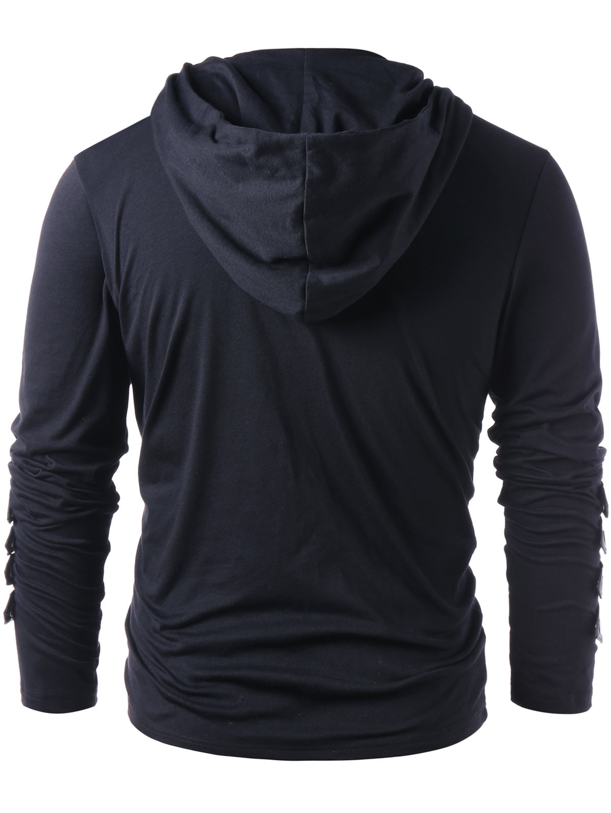 Faux Leather Lace Up Hoodie