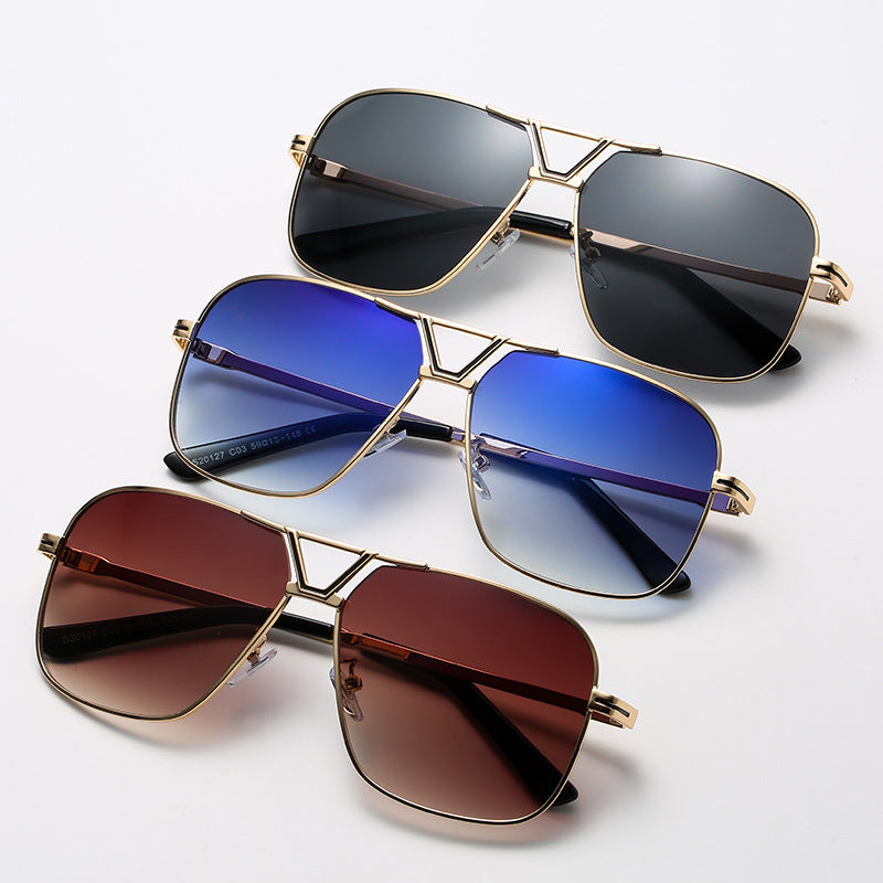 New Retro Large Square Sunglasses Men And Women Trend Gradient Color