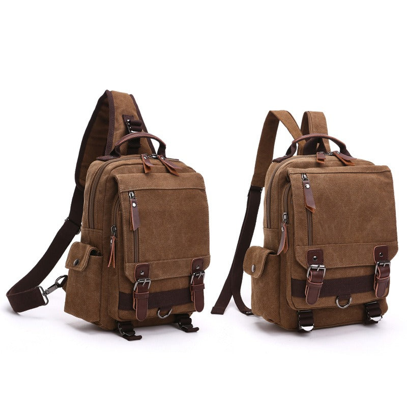 Canvas Backpack Men Travel Back Pack Multifunctional Shoulder Bag