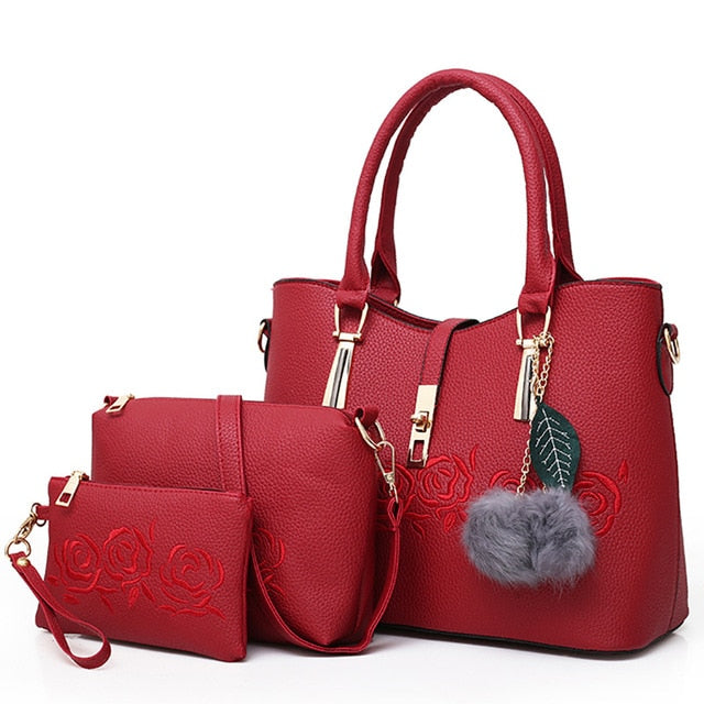 3pcs Leather Bags Handbags Women Famous Brand Shoulder Bag Female Casual