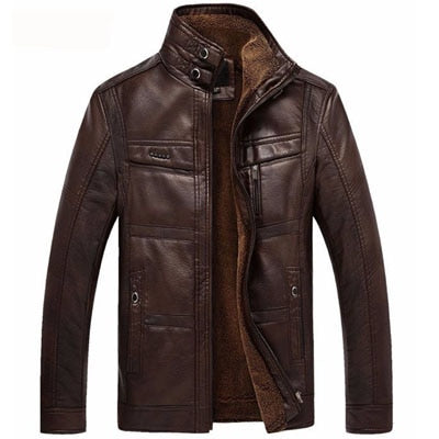 Mountainskin Leather Jacket Men Coats 5XL Brand High Quality PU Outerwear Men Business Winter Faux Fur Male Jacket