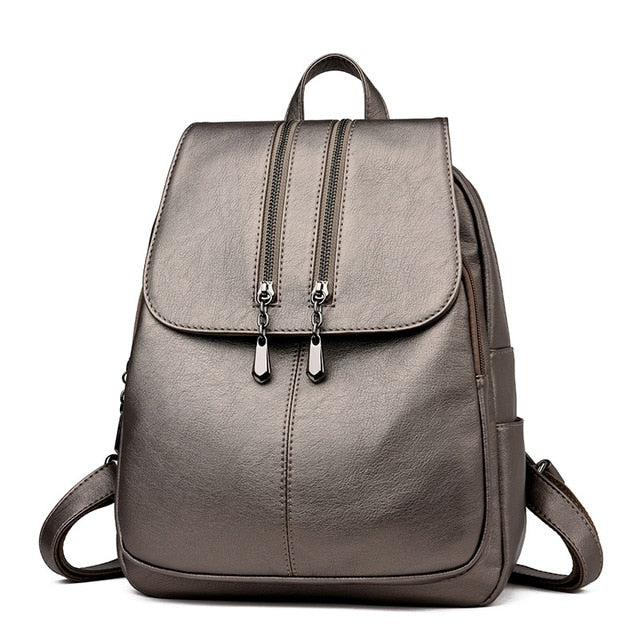 Laptop Backpack Women's Leather Luxury Backpack Women Fashion Backpack Satchel School Bag