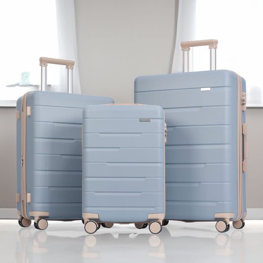 Luggage Sets 3 Piece Suitcase Set 20/24/28 Light Blue