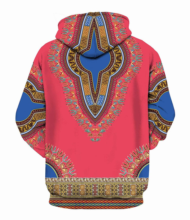 Spring Autumn African Dashiki Print Hoodie Pullover Men Women