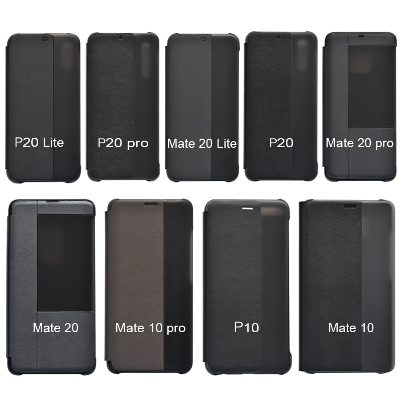 ProElite PU Leather+Hard PC Window View Smart Flip Case for Huawei