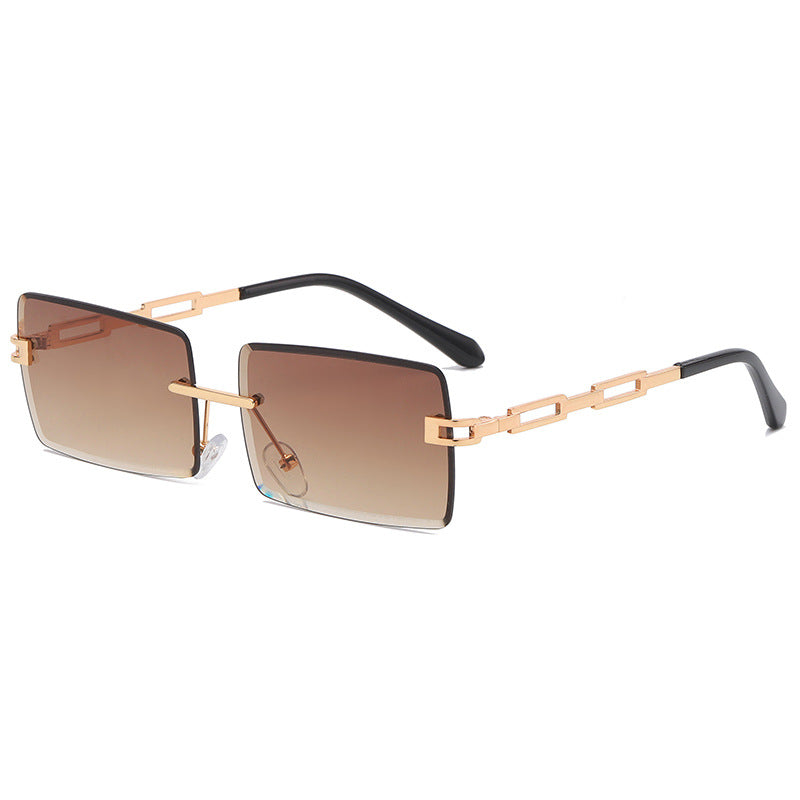 New Fashion Square Sunglasses Metal Hollow Frameless Sunglasses Men And Women