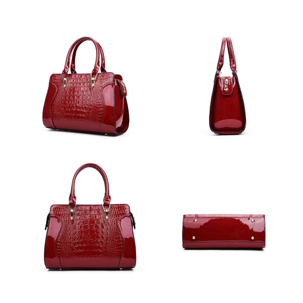 Fashion Crocodile Pattern Ladies Handbag Solid Color Shoulder Bag High Quality Leather Messenger Bags Multifunctional Travel Bag