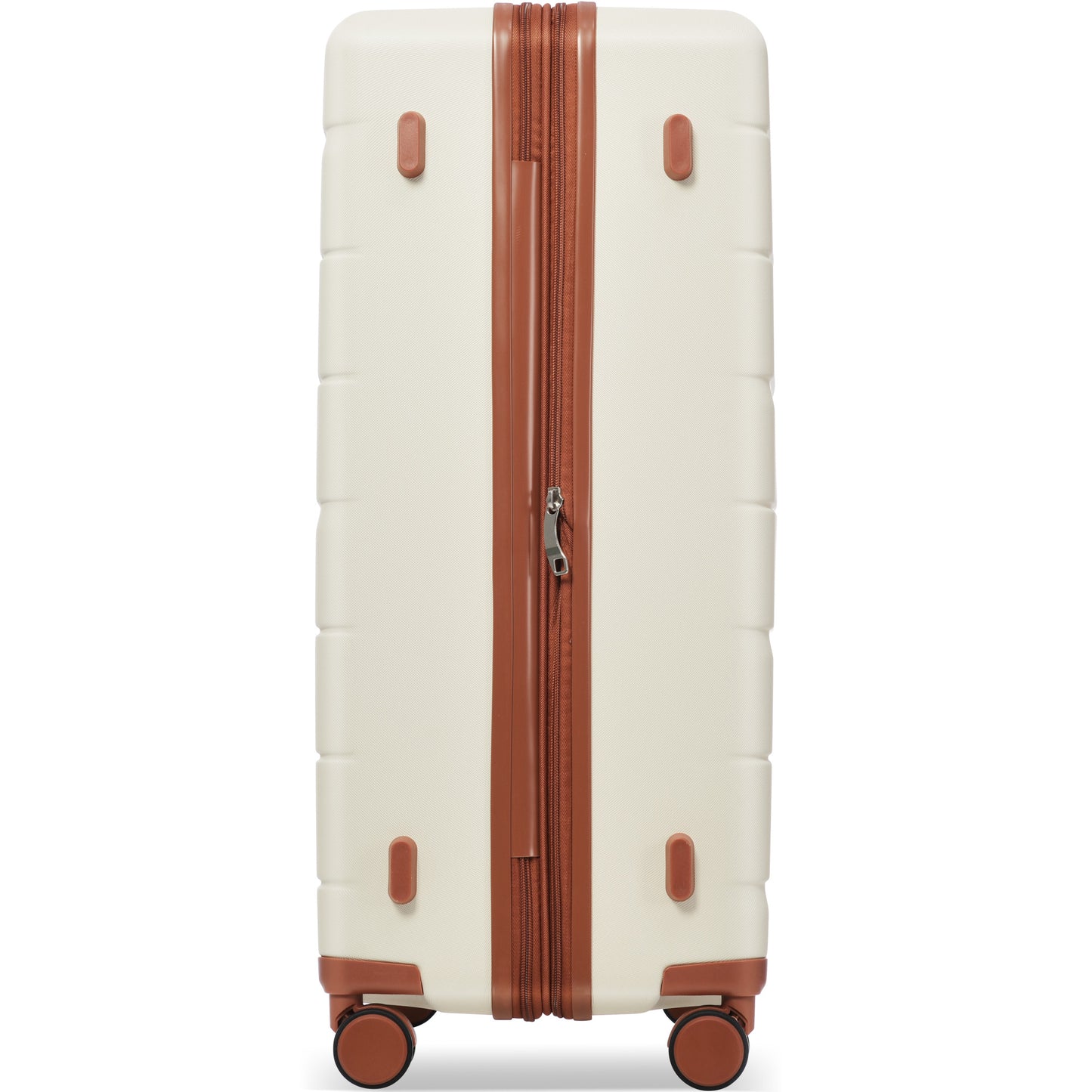 Luggage Sets 3 Piece Suitcase Set 20/24/28 Carry on Luggage Airline Approved Hard Case with Spinner Wheels Beige and Brown