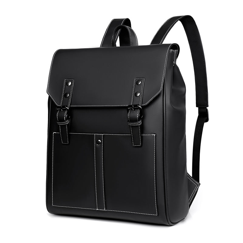 men's backpack PU leather computer backpack large capacity