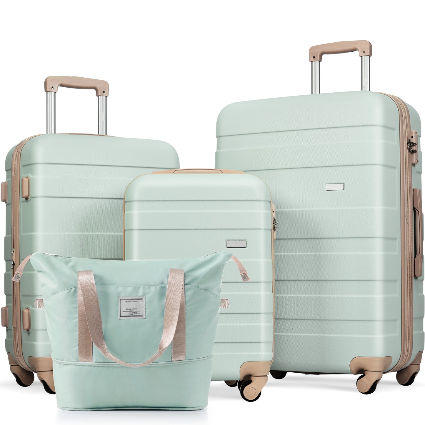 Luggage Sets 4 Piece Grey Green