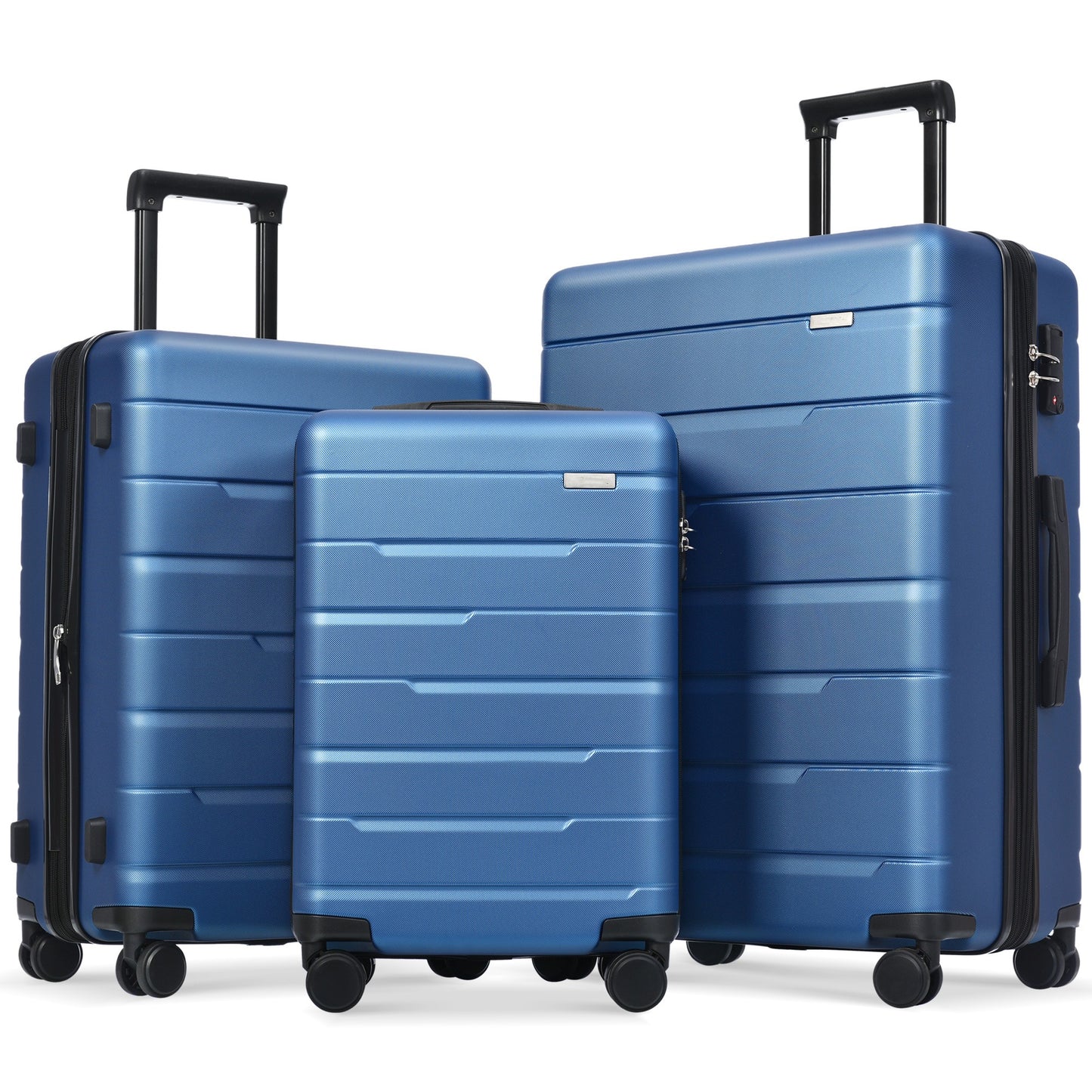 Luggage Sets 3 Piece Suitcase Set 20/24/28 Carry on Luggage Airline Approved Hard Case with Spinner Wheels Navy