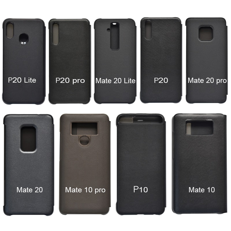 ProElite PU Leather+Hard PC Window View Smart Flip Case for Huawei