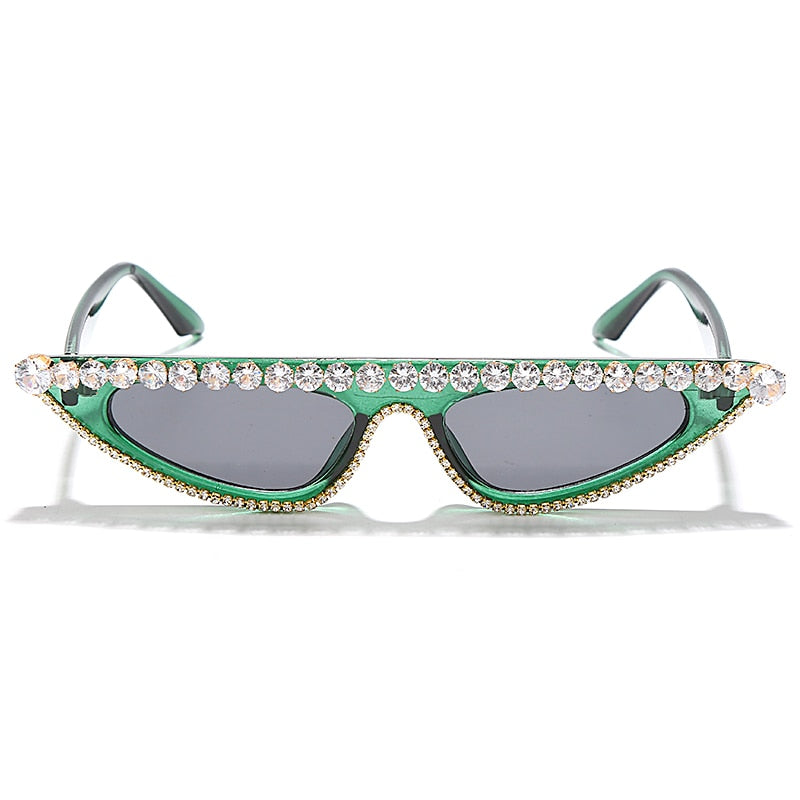 Cat Eye Sunglasses Women Luxury Diamond Sunglasses Men Small Glasses Ladies Vintage