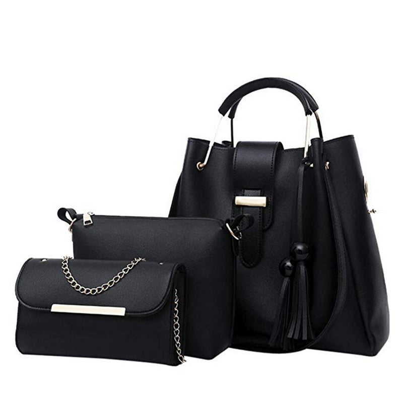 Laamei 3Pcs/Sets Women Handbags Leather Shoulder Bags Female Casual