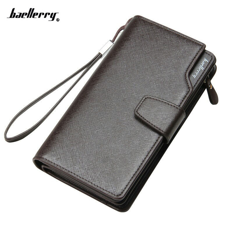 Top Quality leather long wallet men pruse male clutch zipper around wallets men women money bag pocket mltifunction