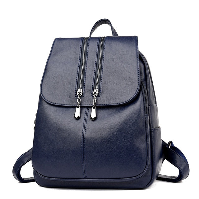 Laptop Backpack Women's Leather Luxury Backpack Women Fashion Backpack Satchel School Bag