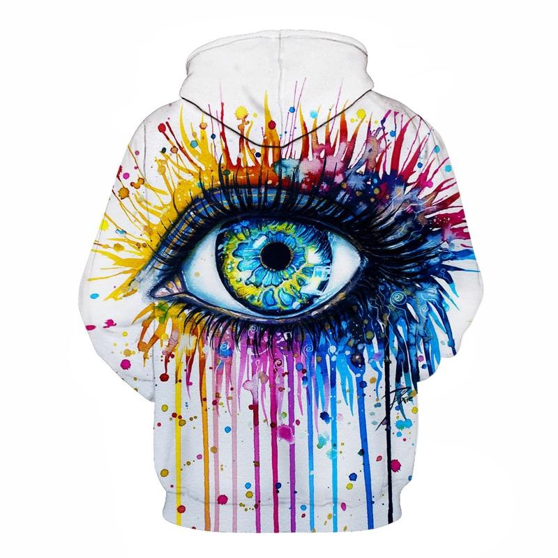 Cold Art Hoodies Men Women 3D Colorful Eye Sweatshirt
