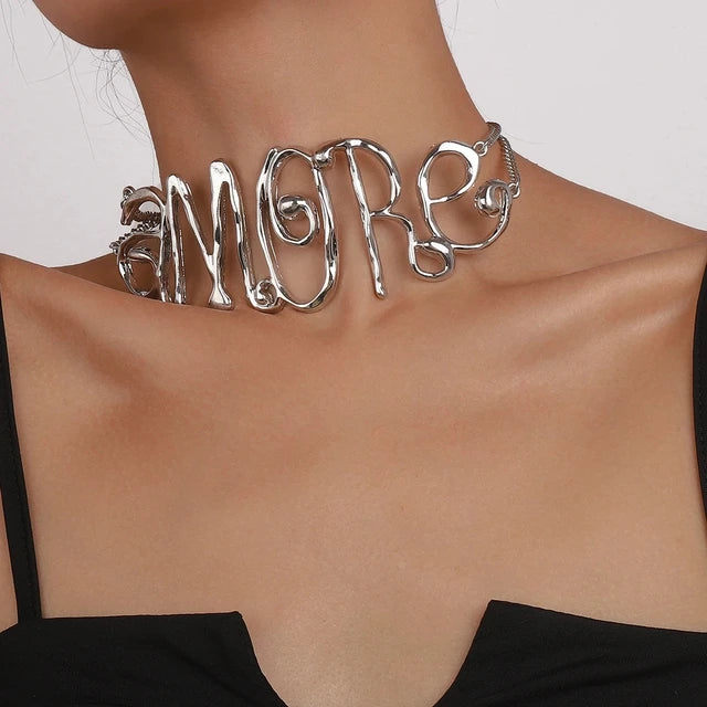 Exaggerated Chunky Metal Wire Torques Choker