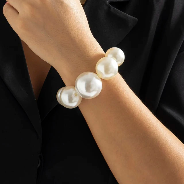 Big Imitation Pearl Choker Necklace for Women