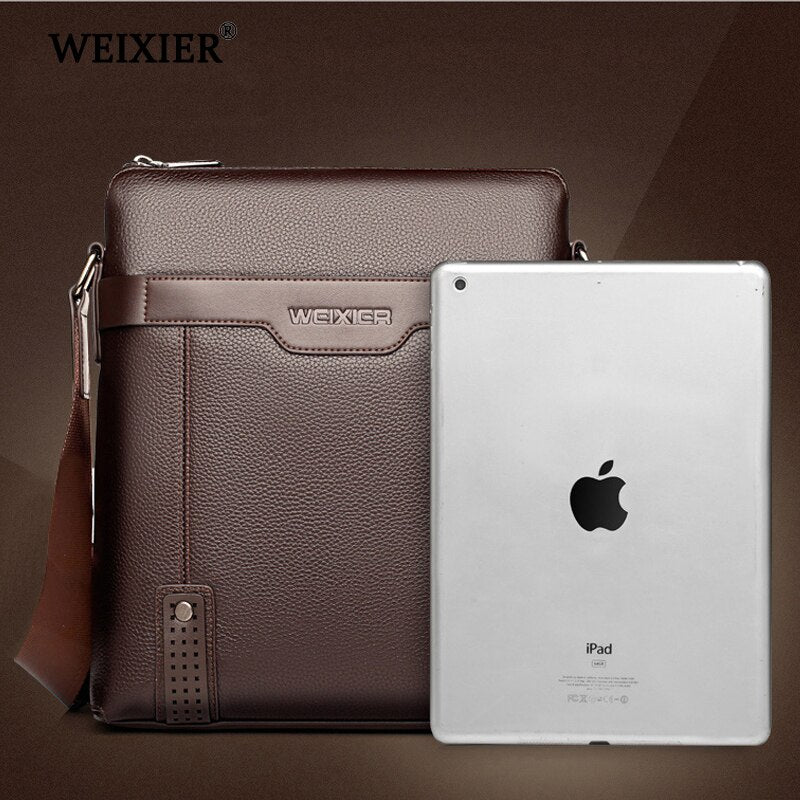 WEIXIER New Fashion PU Leather Men Messenger Bags Casual Men's