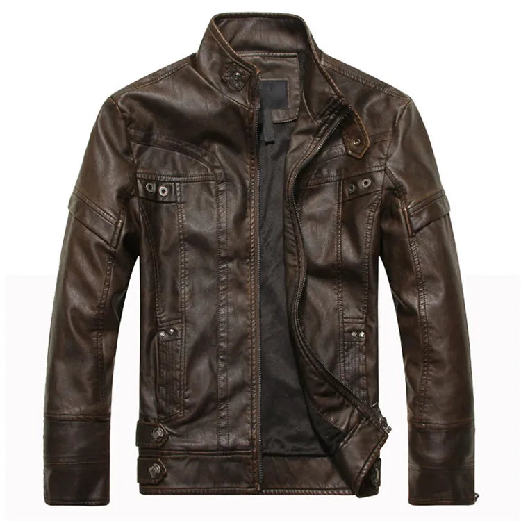 Mountainskin Men's Leather Jackets Motorcycle PU Jacket Male Autumn Casual Leather Coats Slim Fit Mens Brand Clothing SA588