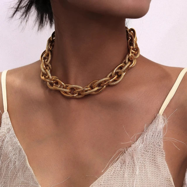 Choker Necklace Collares Vintage Chunky